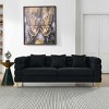 AENKYO 81" Oversized 3-Seater Sofa, Modern Teddy Fabric for Living Room, Comfortable Deep Seating Sleep Sofa, Black - 4 of 4