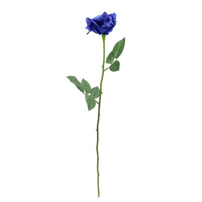 Allstate Floral 23" Blue Long Stem Artificial Blooming Rose Pick