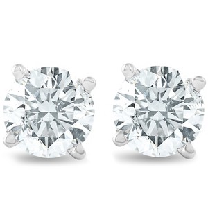Pompeii3 1 1/4 cttw Diamond Studs 14K White Gold IGI Certified Earrings - 1 of 4