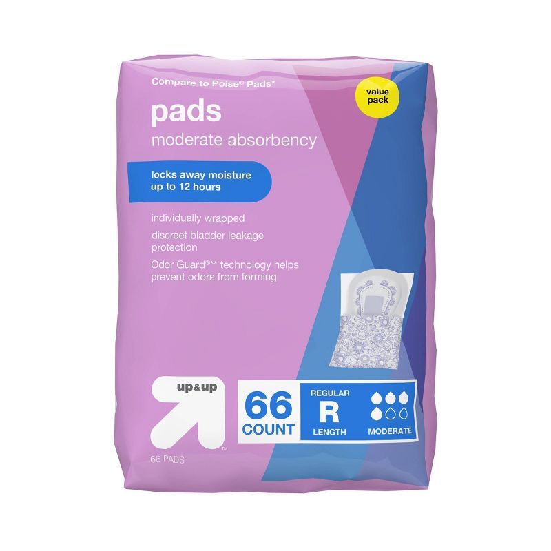 Incontinence Pads for Women - Moderate Absorbency - Regular - up & up™, 3 of 5