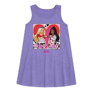 - Barbie - Friends Rock Graphic Sleeveless Aline Dress - 1 of 3