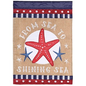 Dicksons Magnolia Garden From Sea To Shining Sea Starfish Red White Blue 18 x 13 Polyester Outdoor Garden Flag - 1 of 2