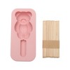 Unique Bargains Popsicles Mould Small Bears Design Shape Comes with 20 Stick Hand Washable Wood Pink 4.96"x2.28"x1.1" 1 Pc - 3 of 4