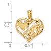 Black Bow Jewelry 14k Yellow Gold Mom and Heart Pendant, 16mm - 4 of 4