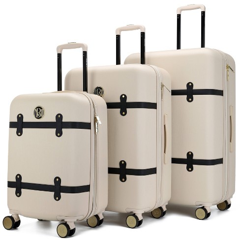 BADGLEY MISCHKA Mia 3 Piece Expandable Retro Luggage Set (Champagne) 