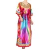 HAPPY BAY Women's House Daily Routine Evening Wear Maxi Caftan Casual Long Slit Dress Loungewear Dashiki Dresses for Women One Size Multi,Abstract - 3 of 4