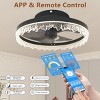 Smart Flush Mount Ceiling Fan Light Integrated LED Chandelier Remote Control & Timer Dimmable Lighting for Bedroom, Living Room-The Pop Home - 2 of 4