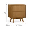 Tremolo  Modern Boho 2-Drawer Nightstand with Solid Wood & Contemporary Fluted Fronts - Teamson Home - 3 of 4