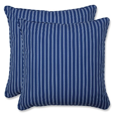 18.5" 2pk Resort Stripe Throw Pillows Blue - Pillow Perfect