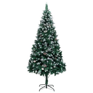 vidaXL Artificial Christmas Tree with Pine Cones and White Snow 7 ft - 1 of 4