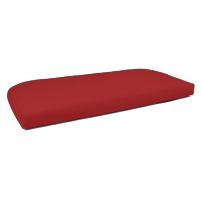 Casual Cushion Solid 1-Piece Outdoor Wicker Settee Bench Cushion, 43.5"W x 19.5"L