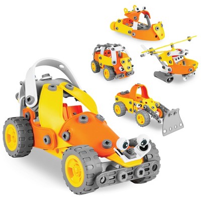 Best Choice Products Kids 147-Piece 5-in-1 Educational STEM Building Toy Kit w/ Car, Helicopter, Boat, Bulldozer, Truck