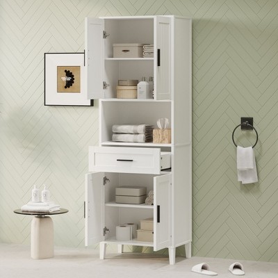 Grungis Tall Bathroom Storage Cabinet,70.9" High Floor Cabinets with 2 Cabinets and Drawer,Storage Cabinet for Bathroom