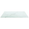 vidaXL Table Top White 15.7"x15.7" 0.2" Tempered Glass with Marble Design - 3 of 4