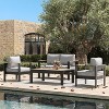 LayinSun Outdoor Patio Furniture Aluminum Loveseat, All-Weather Metal Sofa with 5" Thick Cushions for Porch, Balcony - 2 of 4