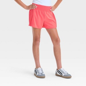Girls' Active Light Side Pleated Woven Shorts - All In Motion™ - 1 of 3