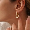 Gold Hoop Earrings for Women | 14K Gold Plated Dainty Link Dangle Hoops Simple Small Huggie Earrings | Trendy Gold Jewelry for Everyday - 2 of 4
