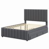 Whisen Twin Size Linen Upholstered Platform Bed with Trundle and 3 Storage Drawers - 4 of 4