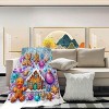 1pc Cozy Christmas Gingerbread Man Design Flannel Blanket, Soft Warm All-Season Polyester Throw for Bed, Travel, Camping, Office, Sofa. - 4 of 4