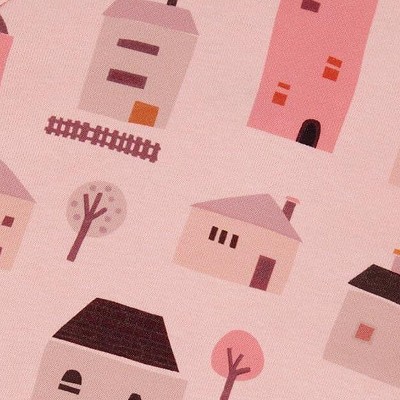 pink and coral houses