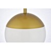 Elegant Lighting Eclipse 3 Lights Brass Pendant With Frosted White Glass - 4 of 4