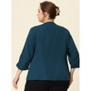 Agnes Orinda Women's Plus Size Fashion Formal with 3/4 Pleated Sleeves and Shawl Collar Blazers - 4 of 4