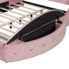 Sapphtopaz Velvet Queen Size Bed Frame with Wingback Headboard Upholstered Platform Bed Frame with Big Drawer & Side Storage Stools for Bedroom - 4 of 4