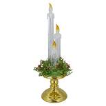 Northlight 14.5" Lighted Water Candle on a Gold Base with Berries