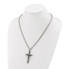 Chisel Stainless Steel Antiqued and Polished INRI Crucifix Pendant on a 22" Box Chain Necklace - 3 of 4
