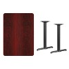 Emma and Oliver 30"x42" Rectangular Mahogany Laminate Table Top with 5"x22" Bases - 2 of 2