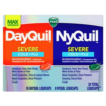 Vicks DayQuil & NyQuil Severe Cold & Flu Relief Liquicaps - Acetaminophen - 24ct