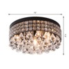 Maxax 4-Light Black Crystal Flush Mount Ceiling Light, Modern Chandelier for Bedroom,Living Room,Hallway - 3 of 4