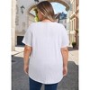Women's Plus Size Short Sleeves Curved Hem Open Front Knit Cardigans - GRACE & GRANDEUR - 3 of 4