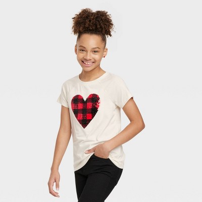 Girls' Short Sleeve Flip Sequin T-Shirt - Cat & Jack™ Beige XL