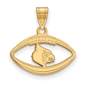 Black Bow Jewelry 14k Yellow Gold Plated Sterling Silver Louisville Cardinals NCAA Pendant - 1 of 3