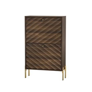 GlasFlength Shoe Racks 2 Flip Shoe Cabinet Shoe Organizer Long Shoe Rack FreeStanding Shoe Rack for Entryway, Brown, 23.62"*9.45"*37.8" - 1 of 4