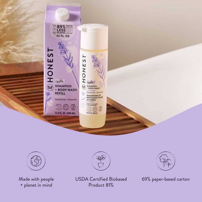 The Honest Company Calm Shampoo + Body Wash Refill, Lavender - 32 fl oz, 4 of 13