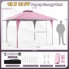 Costway 13 X 13 FT Pop up Gazebo Outdoor Canopy Tent with Portable Carrying Bag 8 Stakes Pink/Gray/Beige/Khaki - 2 of 4