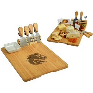 NCAA Boise State Broncos  Hardwood Charcuterie Board with Cheese Knives & Ceramic Dish - 1 of 4