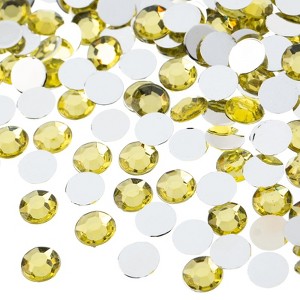 John Bead 1000-Piece 8mm (SS39) Yellow Acrylic Round Flat Back Rhinestones - 1 of 4