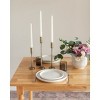 Slickblue Iron Candle Stand Set of 3, Hand-Forged Weighted Taper Holders, Modern Brass or Black Finish - 3 of 3