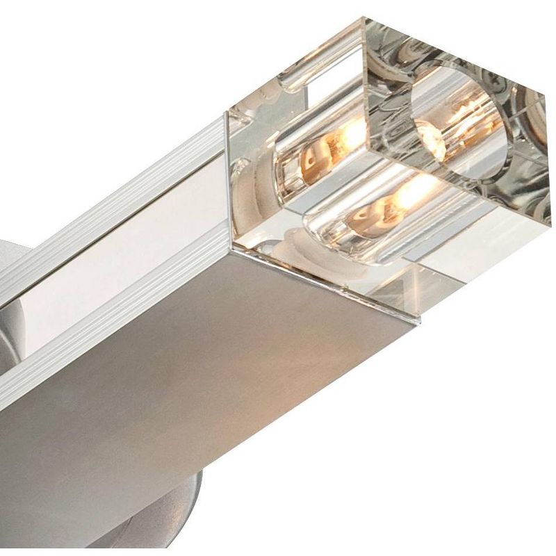 Possini Euro Design Modern Ceiling Light Flush Mount Fixture Aluminum Gray 19 3/4" Wide 6-Light Three Stacked Rods Bedroom Kitchen, 3 of 10
