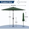 TackView 9FT Patio Market Umbrella with Crank Handle, Outdoor Table Octagon Umbrella with 8 Steel Ribs for Yard Poolside Deck - 2 of 4