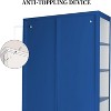 Storage Cabinet with Double Glass Doors, Bookshelf Cabinet with 3-Tier Adjustable Shelves and Feet Cold-Rolled Steel Sideboard for Home, Living Room - 3 of 4