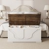 39.4" Storage Chest, Wooden Storage Bench for Entryway, Bedroom, Living Room, Large Toy Box, White - 3 of 4