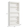 71" Farmhouse Bookcase w/ Double Fluted Design, 5 Tier Tall Bookshelf with Wooden Base, Rustic Vintage Wooden Bookshelf for Office Library - 3 of 4