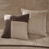 7 Pcs Elegant Casual Blocks Design Comforter Set,All Season Bedding Set,Cozy Home Textile fits Lux Bedroom Decor,Matching Bed Skirt,Decorative Pillows - 3 of 4
