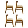 WestinTrends Mid Century Modern Solid Wood Upholstered Dining Side Chair (Set of 4) - 4 of 4
