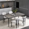 NicBex Set of 2 Mid-Century Linen Dining Chairs with Rattan Back & Metal Legs, Upholstered Side Chairs for Kitchen Dining Room - 3 of 4