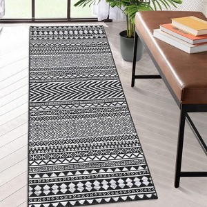 Area Rug Modern Geometric Non-Slip Rug Soft Low Pile Contemporary Carpet for Living Room Bedroom Dining Room - 1 of 4
